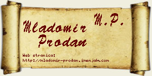 Mladomir Prodan vizit kartica